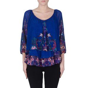 Women's Blue Floral Top
